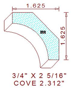 Cove Mould 2-5/16" Cove Mould 2-5/16"