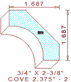 Cove Moulding 2-3/8" - 2 Cove Moulding 2-3/8" - 2