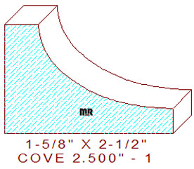 Cove Moulding 2-1/2" - 1 Cove Moulding 2-1/2" - 1