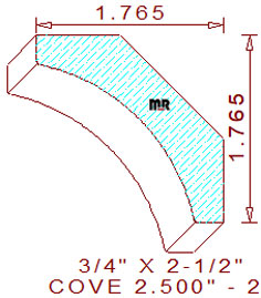 Cove Moulding 2-1/2" - 2 Cove Moulding 2-1/2" - 2