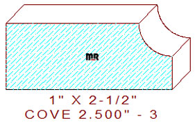 Cove Moulding 2-1/2" - 3 Cove Moulding 2-1/2" - 3