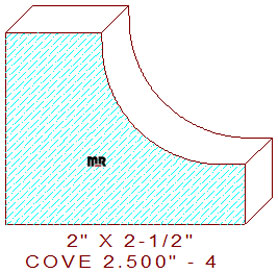 Cove Moulding 2-1/2" - 4 Cove Moulding 2-1/2" - 4