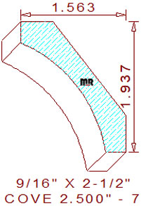 Cove Moulding 2-1/2" - 7 Cove Moulding 2-1/2" - 7