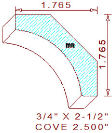 Cove Moulding 2-1/2" Cove Moulding 2-1/2"