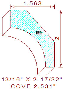 Cove Moulding 2-17/32" Cove Moulding 2-17/32"