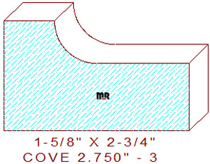 Cove Moulding 2-3/4" - 3 Cove Moulding 2-3/4" - 3
