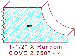 Cove Moulding 2-3/4" - 4 Cove Moulding 2-3/4" - 4