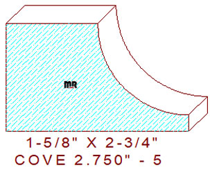 Cove Moulding 2-3/4" - 5 Cove Moulding 2-3/4" - 5