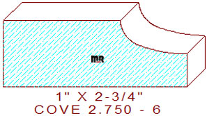 Cove Moulding 2-3/4" - 6 Cove Moulding 2-3/4" - 6