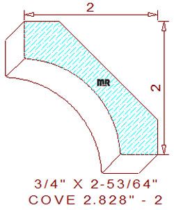 Cove Moulding 2-53/64" - 2 Cove Moulding 2-53/64" - 2