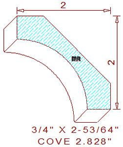 Cove Moulding 2-53/64" Cove Moulding 2-53/64"