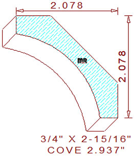 Cove Moulding 2-15/16" Cove Moulding 2-15/16"