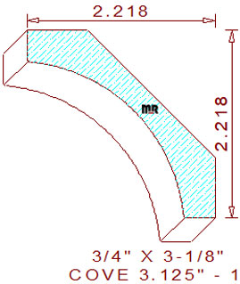 Cove Moulding 3-1/8" - 1 Cove Moulding 3-1/8" - 1