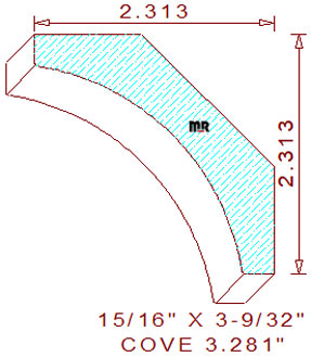 Cove 2-9/32" Cove 2-9/32"