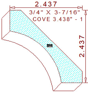 Cove Moulding 3-7/16" - 1 Cove Moulding 3-7/16" - 1