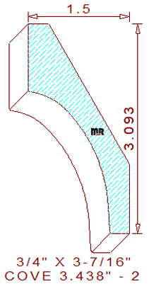 Cove Moulding 3-7/16" - 2