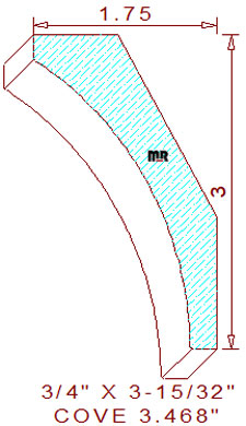 Cove Moulding 3-15/32" Cove Moulding 3-15/32"
