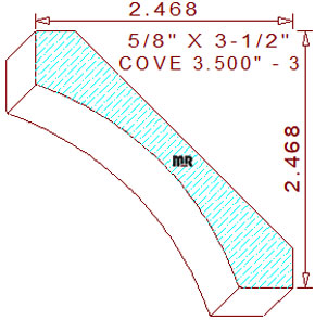 Cove Moulding 3-1/2" - 3 Cove Moulding 3-1/2" - 3