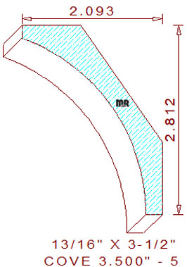 Cove Moulding 3-1/2" - 5 Cove Moulding 3-1/2" - 5