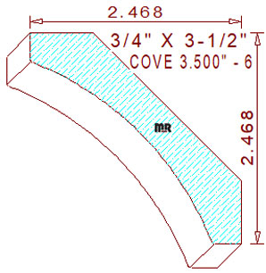 Cove Moulding 3-1/2" - 6 Cove Moulding 3-1/2" - 6