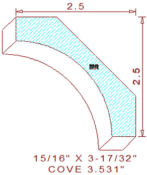 Cove Moulding 3-17/32" Cove Moulding 3-17/32"