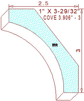 Cove Moulding 3-29/32" - 3 Cove Moulding 3-29/32" - 3