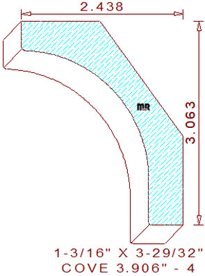 Cove Moulding 3-29/32" - 4 Cove Moulding 3-29/32" - 4