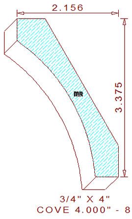 Cove Moulding 4" - 8 Cove Moulding 4" - 8