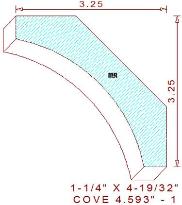 Cove Moulding 4-19/32" - 1 Cove Moulding 4-19/32" - 1