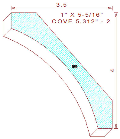 Cove Moulding 5-3/16" - 2 Cove Moulding 5-3/16" - 2
