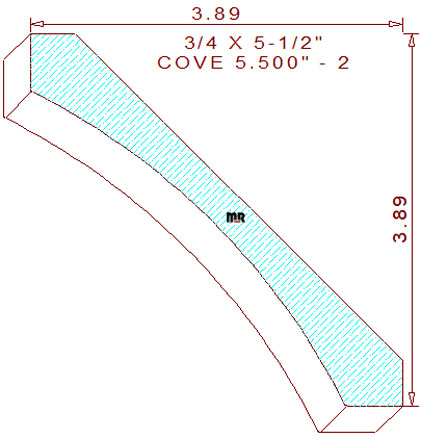 Cove Mould 5-1/2" - 2 Cove Mould 5-1/2" - 2