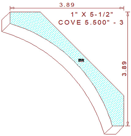 Cove Mould 5-1/2" - 3 Cove Mould 5-1/2" - 3