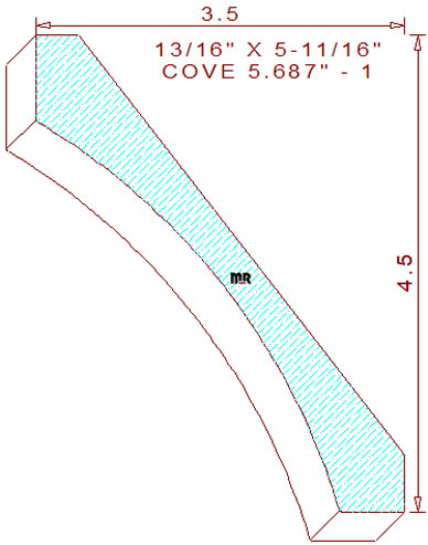 Cove Moulding 5-11/16" - 1 Cove Moulding 5-11/16" - 1