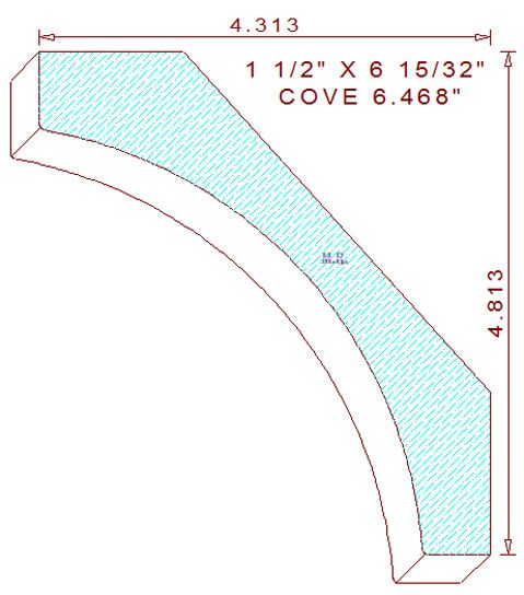 Cove Moulding 6-15/32" Cove Moulding 6-15/32"
