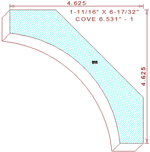Cove Moulding 6-17/32" - 1 Cove Moulding 6-17/32" - 1