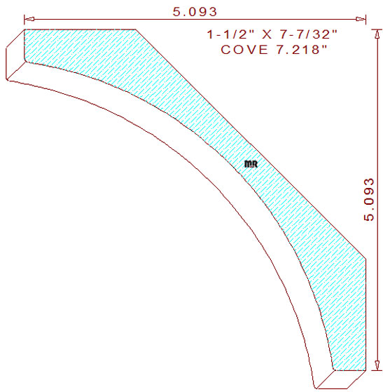Cove Moulding 7-7/32" Cove Moulding 7-7/32"