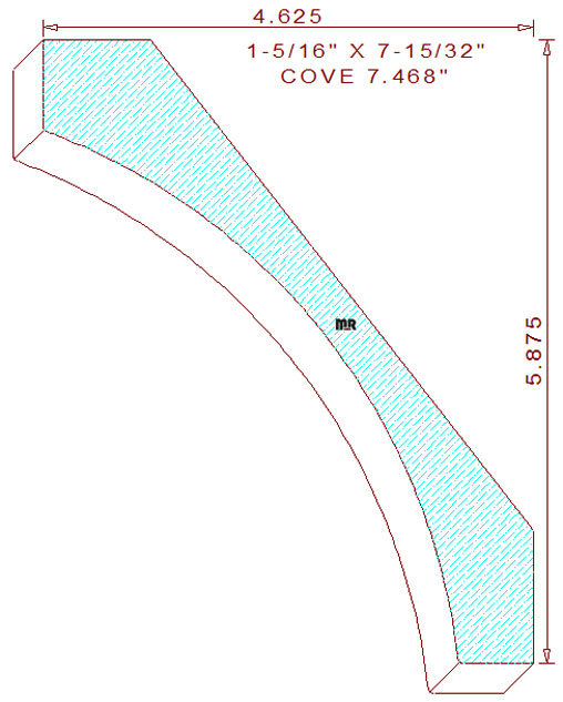 Cove Moulding 7-15/32" Cove Moulding 7-15/32"