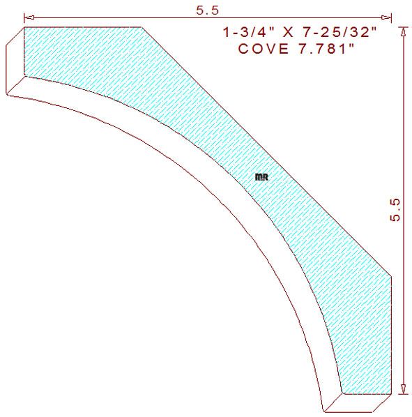 Cove Moulding 7-25/32" Cove Moulding 7-25/32"