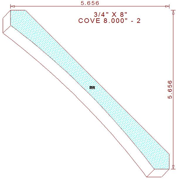 Cove Moulding 8" - 2 Cove Moulding 8" - 2