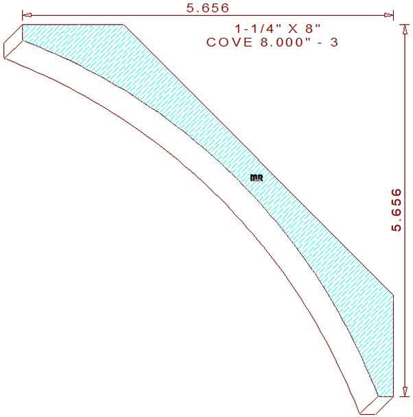 Cove Moulding 8" - 3 Cove Moulding 8" - 3