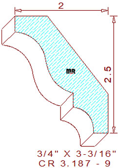 Crown 3-3/16" - 9 Crown 3-3/16" - 9