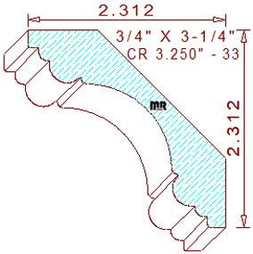 Crown 3-1/4" - 33 Crown 3-1/4" - 33