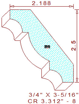 Crown 3-5/16" - 8 Crown 3-5/16" - 8