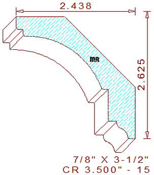 Crown 3-1/2" - 15 Crown 3-1/2" - 15