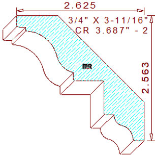 Crown 3-11/16" - 2 Crown 3-11/16" - 2