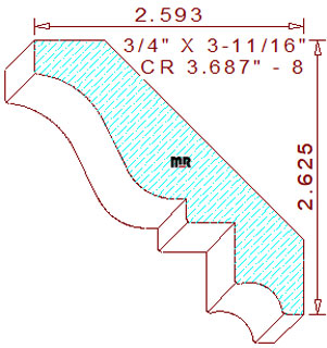 Crown 3-11/16" - 8 Crown 3-11/16" - 8