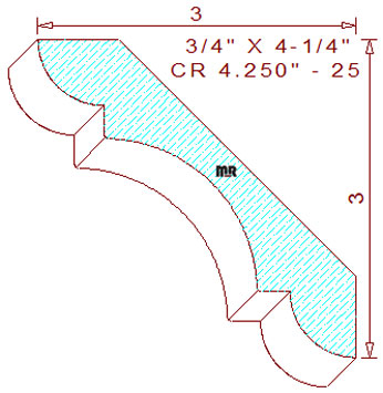 Crown 4-1/4" - 25 Crown 4-1/4" - 25