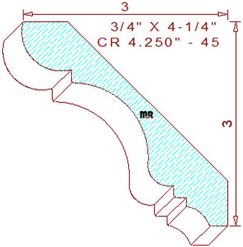 Crown 4-1/4" - 45 Crown 4-1/4" - 45