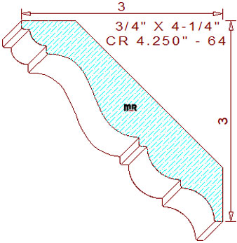 Crown 4-1/4" - 64 Crown 4-1/4" - 64