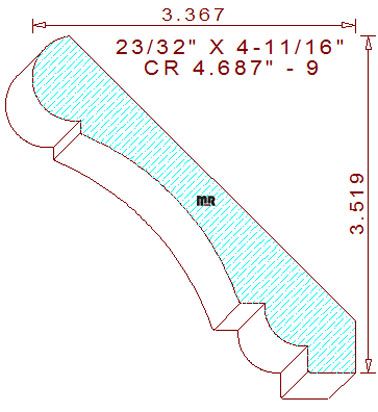 Crown 4-11/16" - 9 Crown 4-11/16" - 9